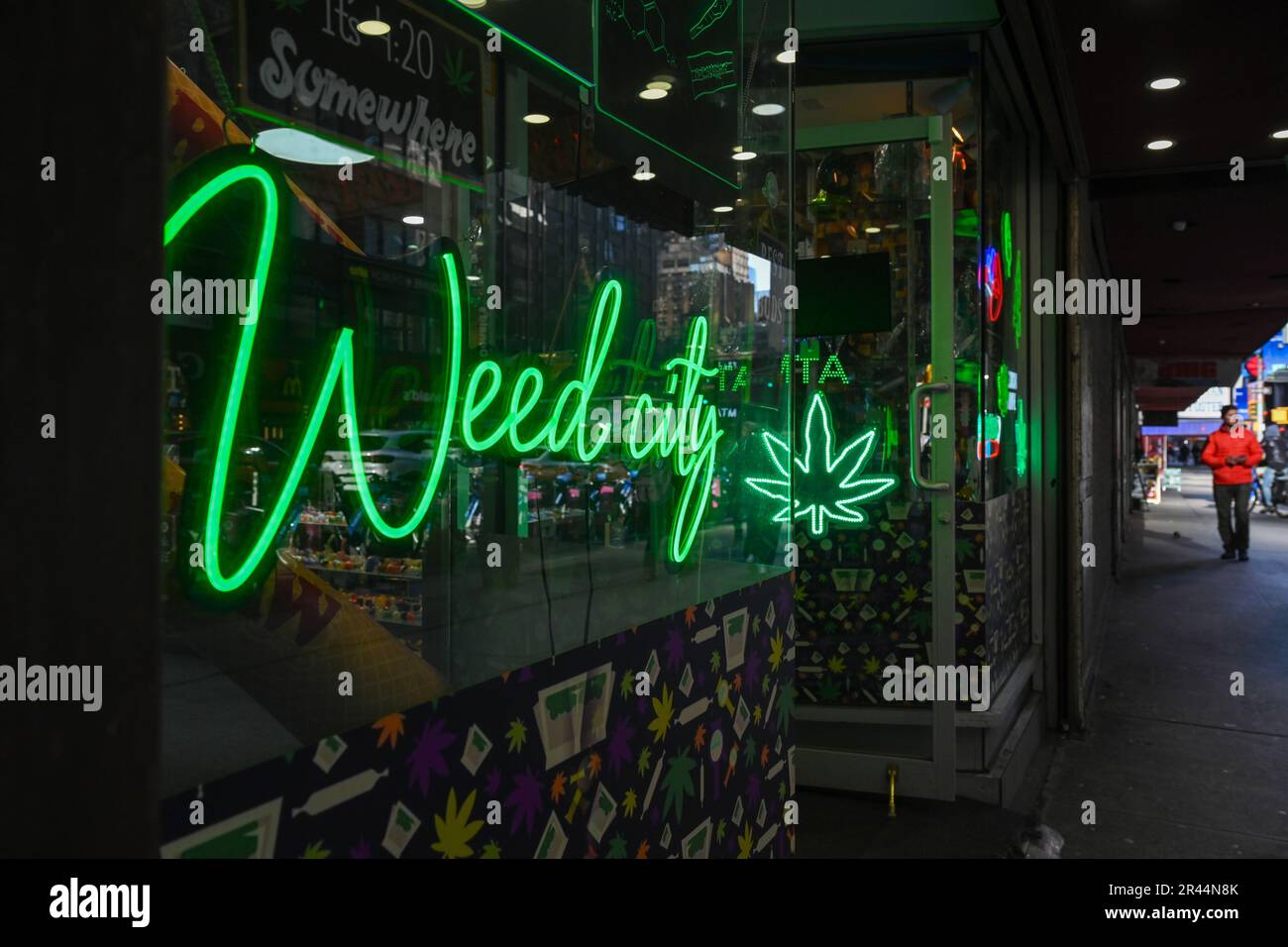 A "Weed City" cannabis dispensary store near Times Square on February 8
