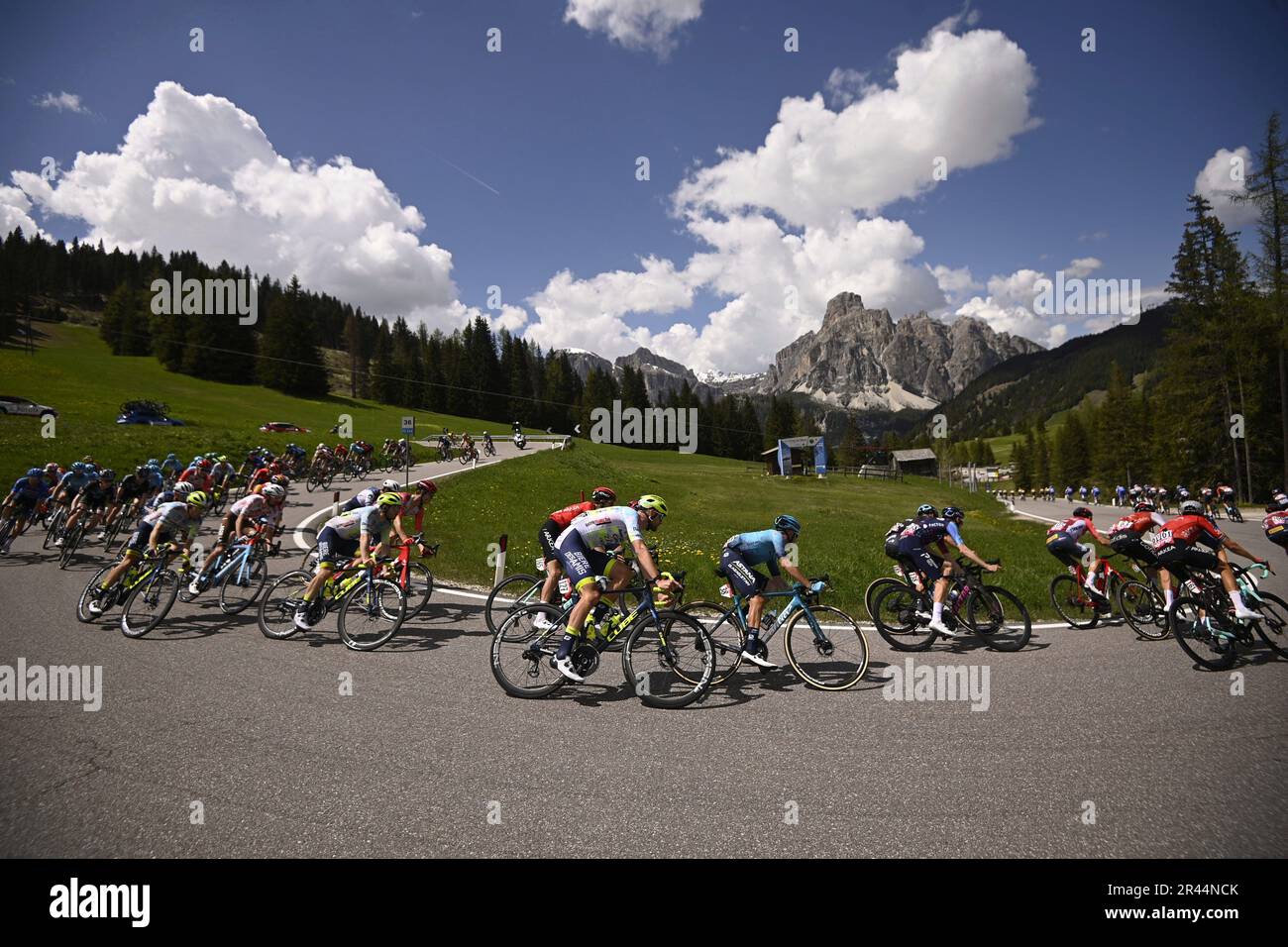 Cyclists ride during the 19 stage of the Giro D