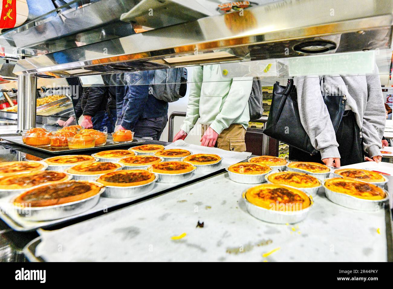 School canteen in a secondary school “(French “lycee”) Stock Photo