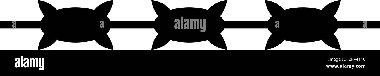 Barbed wire prison concept icon black color vector illustration image ...