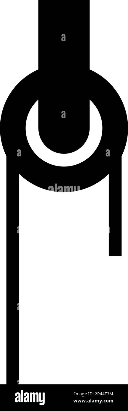 Winch with cord pulley construction climbing block equipment sheave icon black color vector illustration image flat style simple Stock Vector