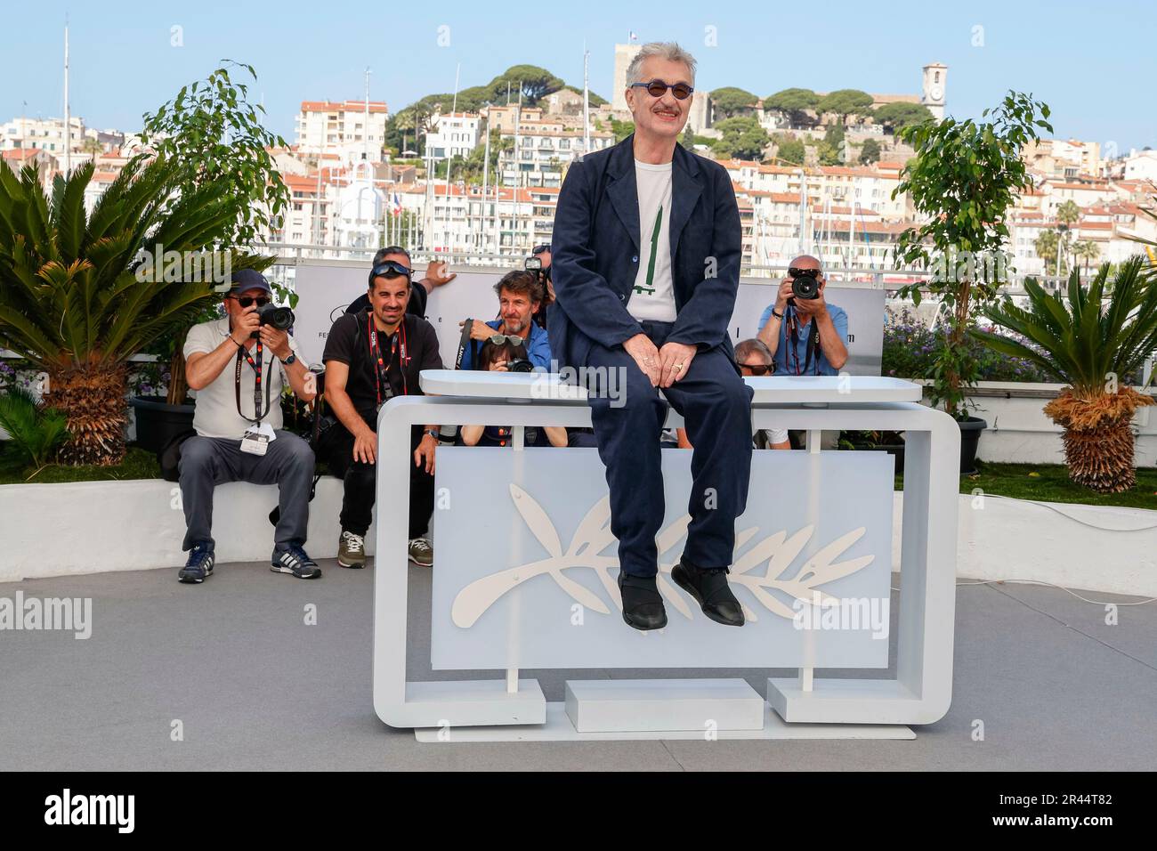 Cannes, France. 26th May, 2023. Wim Wenders poses at the 'Perfect Days