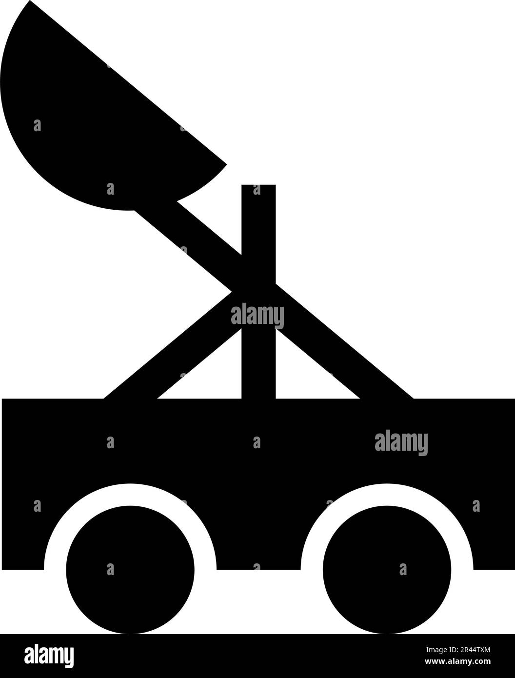 Catapult medieval siege ejection seat icon black color vector illustration image flat style simple Stock Vector