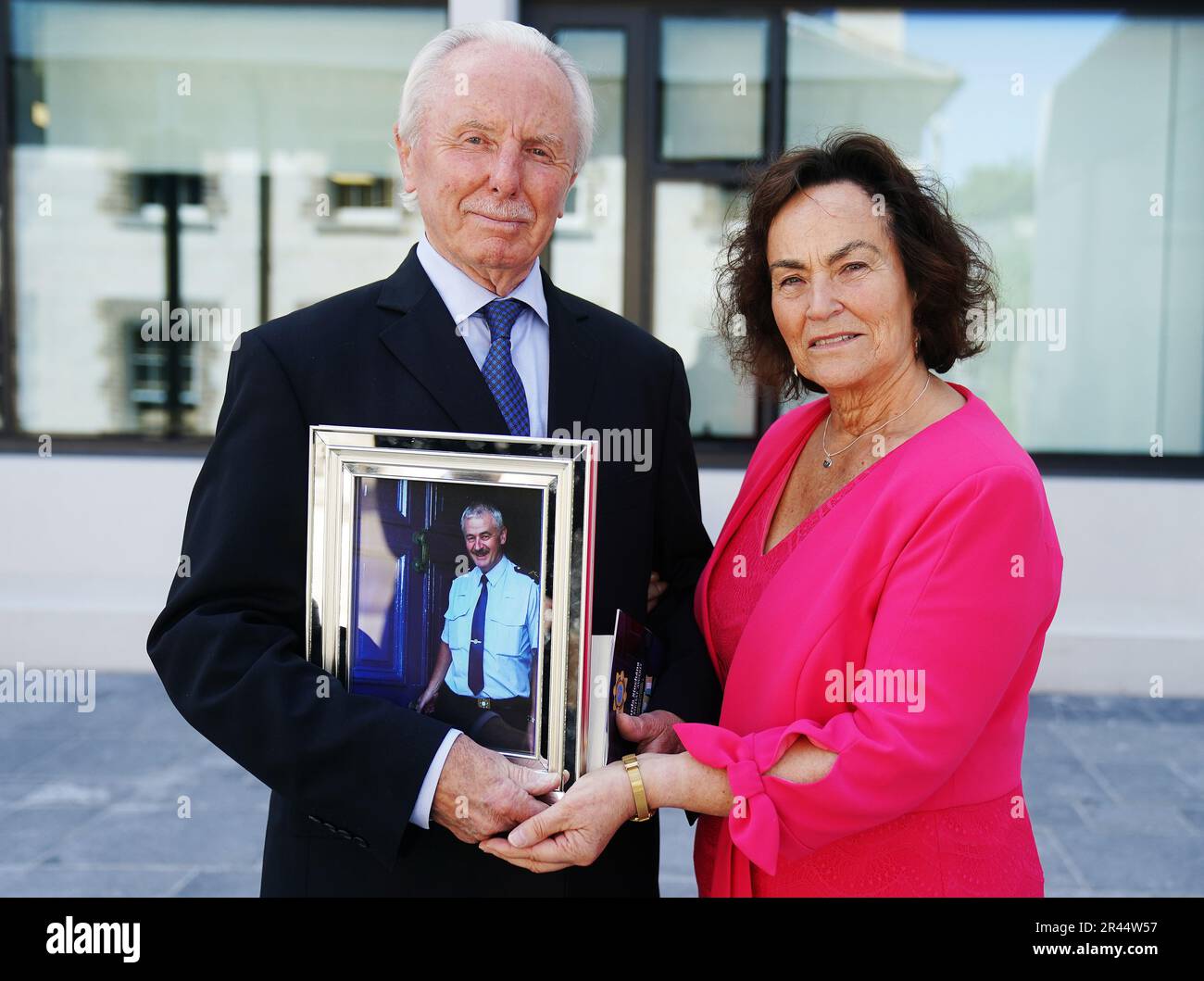 Don Tidey with Caroline Kelleher, wife of the late Sergeant Daniel