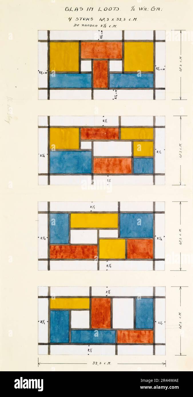 Theo van Doesburg, Design For A Stained Glass Window, illustration before 1931 Stock Photo