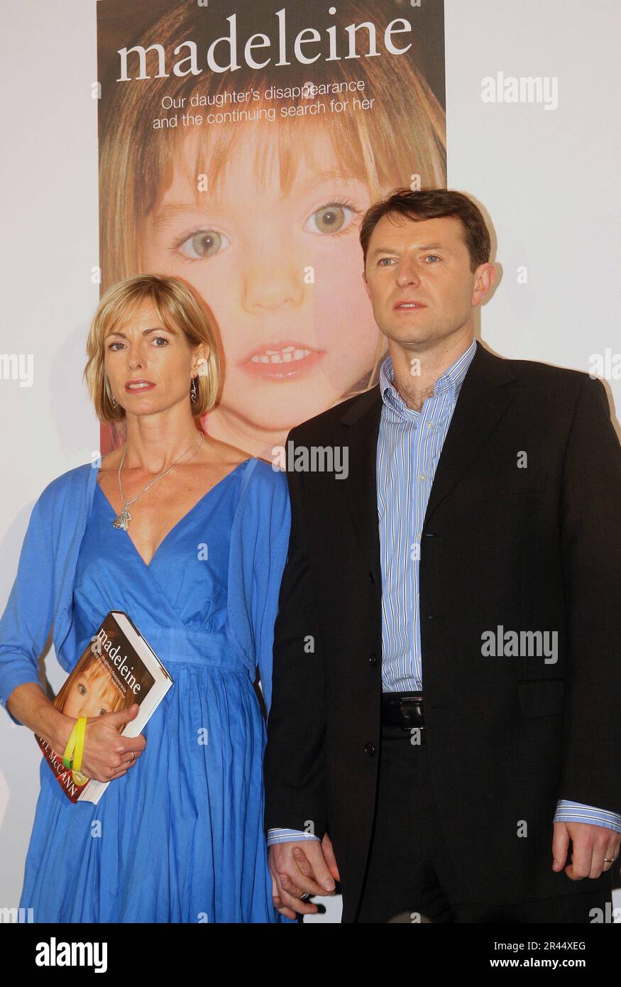 The parents of Madeleine, Kate and Gerry McCann launch their book 'Madeleine' in London on their daughter's 8th birthday. Stock Photo