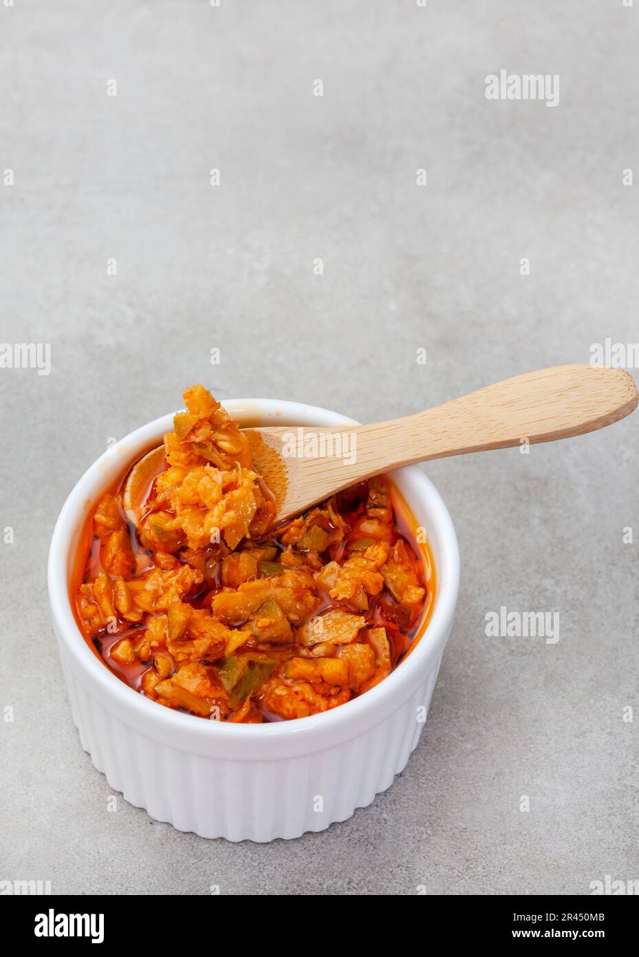 Traditional South African Mango Atchar or Achar on African printed