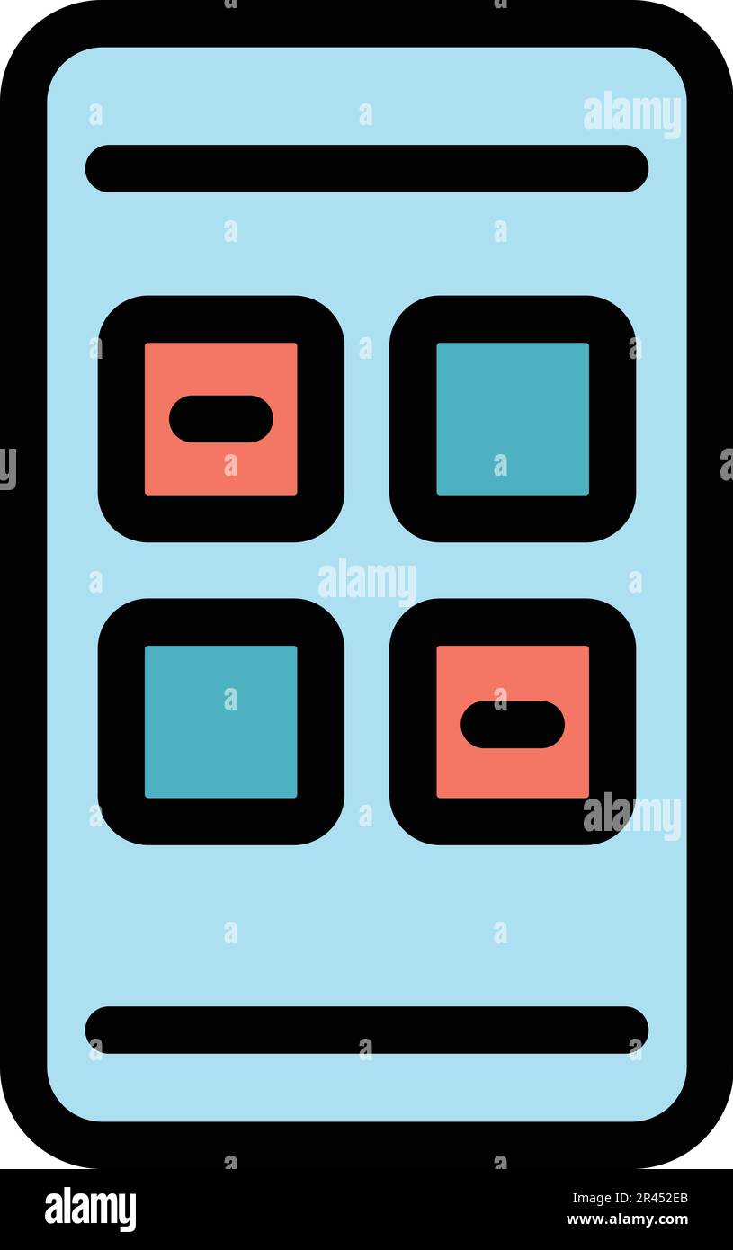 Phone blacklist icon. Outline Phone blacklist vector icon for web design isolated on white background color flat Stock Vector