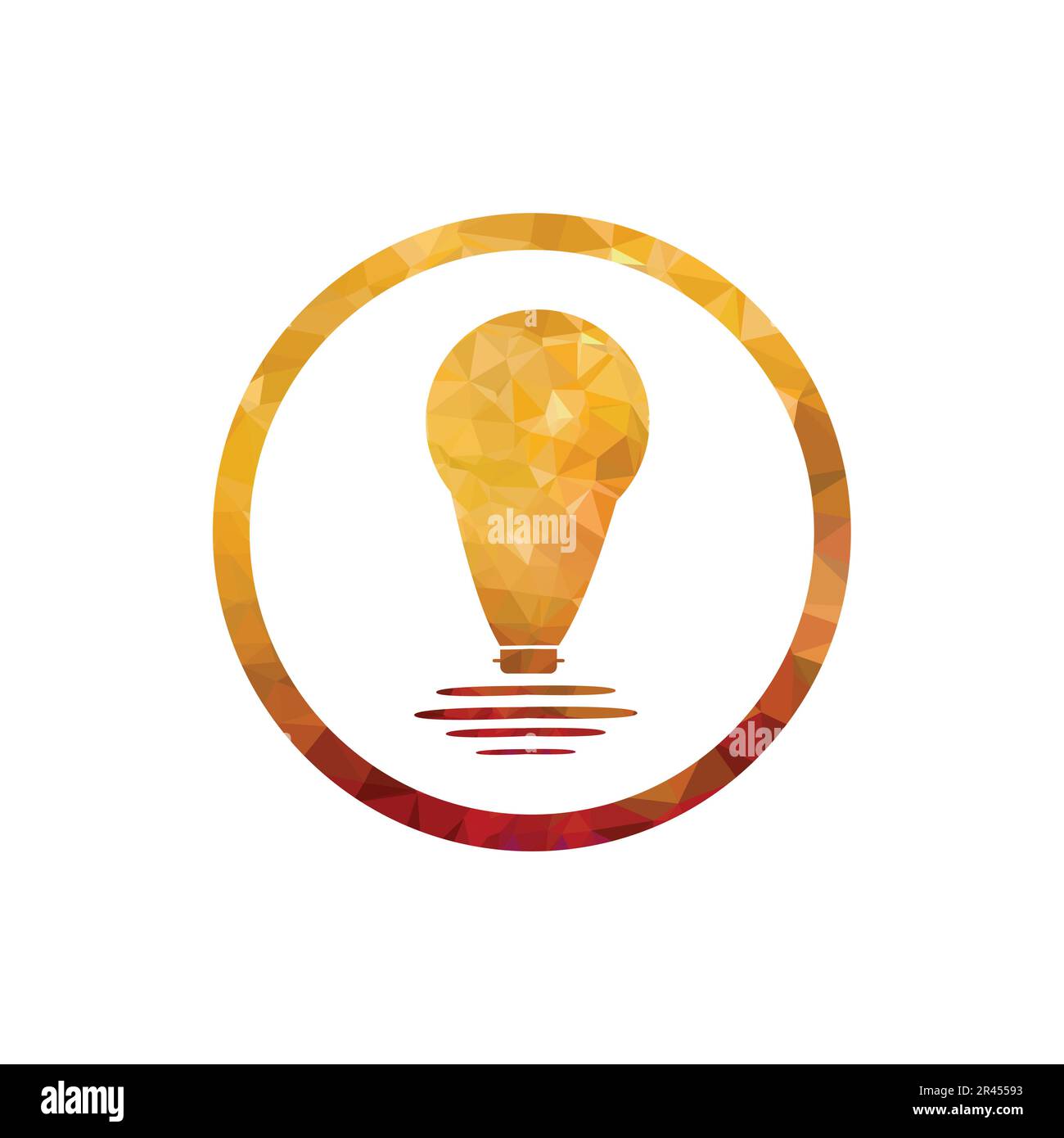 Light bulb low poly icon. Polygonal design. Vector illustration. Stock Vector