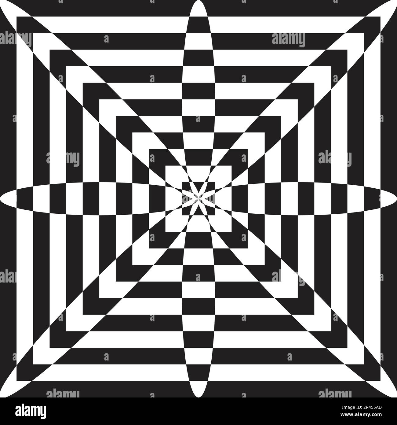 Abstract geometric pattern background with black and white flower and ...