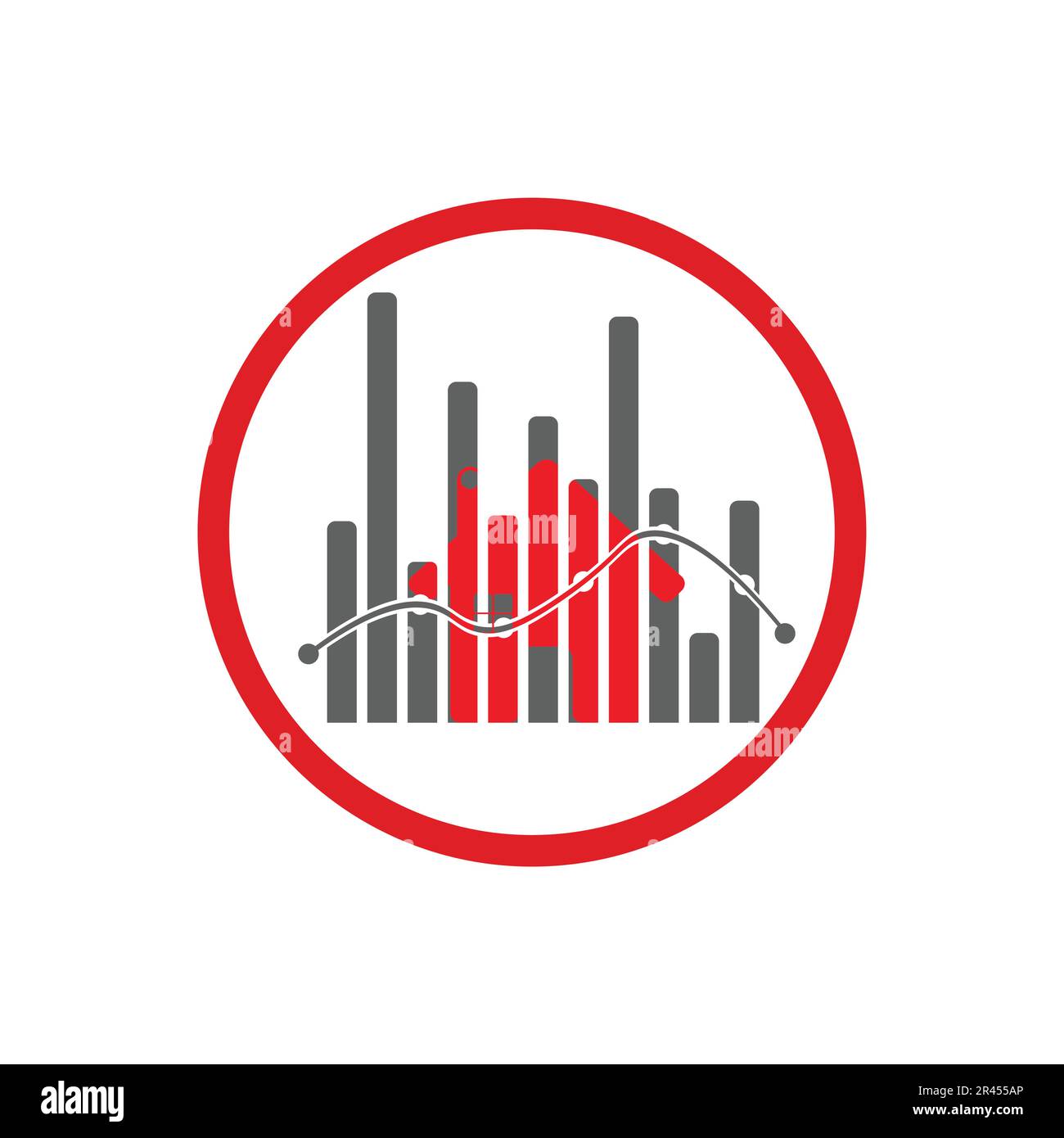 home finance logo design red and gray color inside a shape of ring vector templete illustration Stock Vector