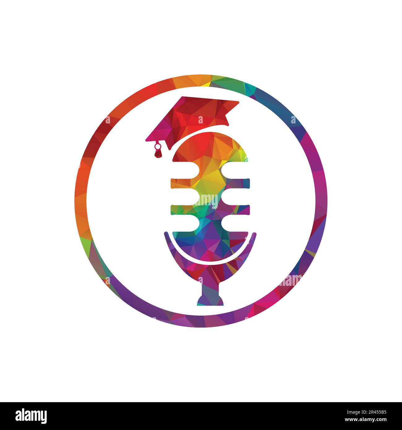 Microphone education vector logo design. Microphone education logo