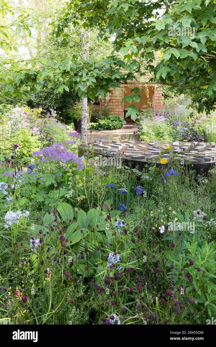 Chelsea Flower Show 2023, Horatio's Garden - show garden and Best in Show; plants, flowers and nobody, Chelsea London UK Stock Photo