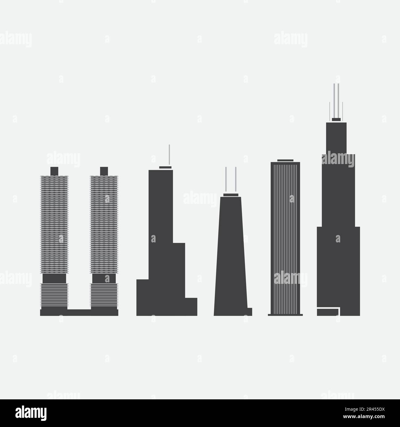 Collection of Skyscraper Icons Stock Vector
