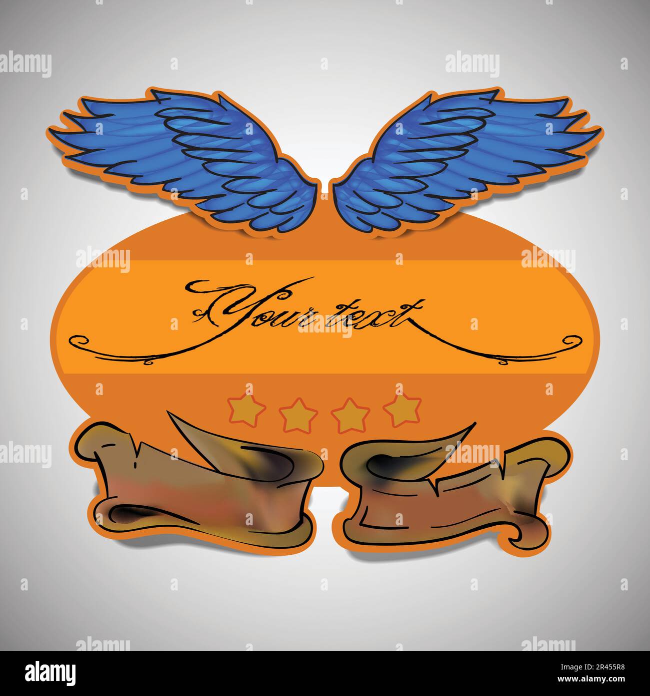 Tattoo Design with Wings Stock Vector