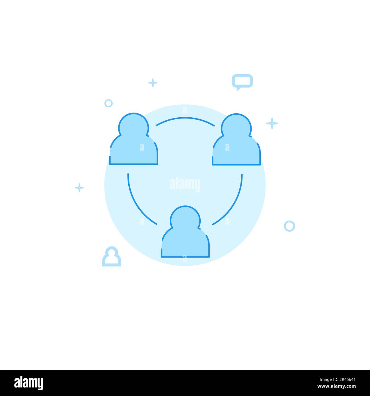People network connection vector icon. Flat illustration. Filled line ...