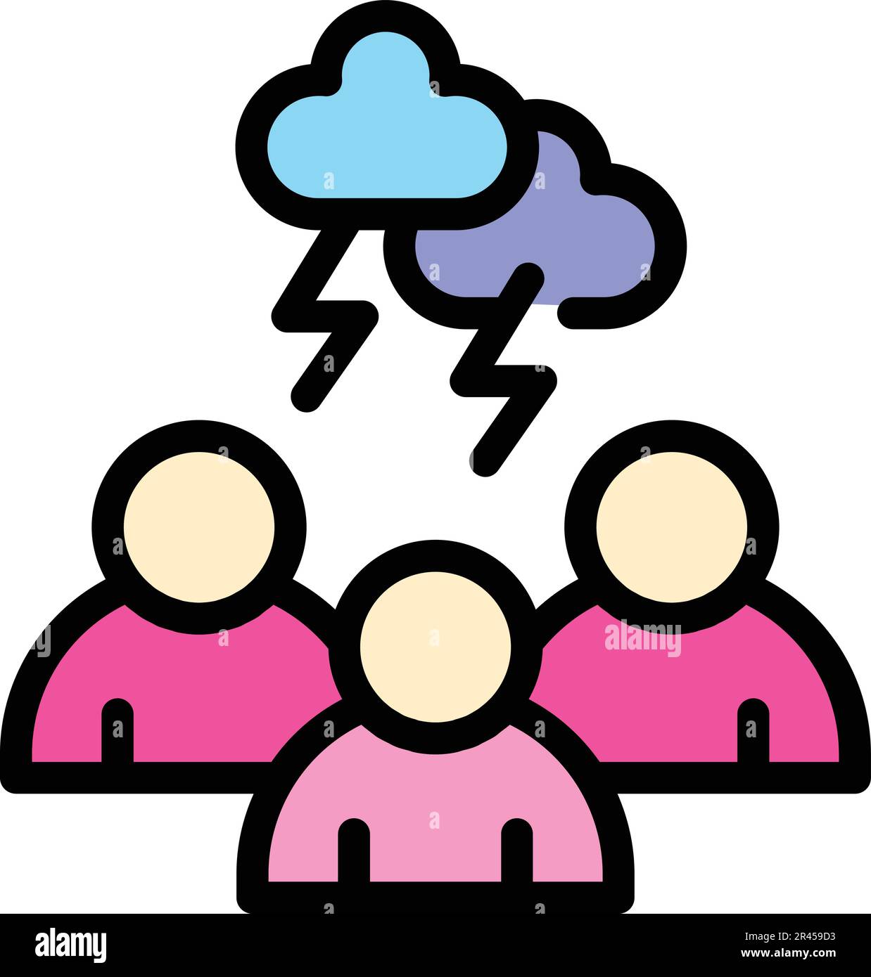 Group brainstorming icon. Outline Group brainstorming vector icon for ...