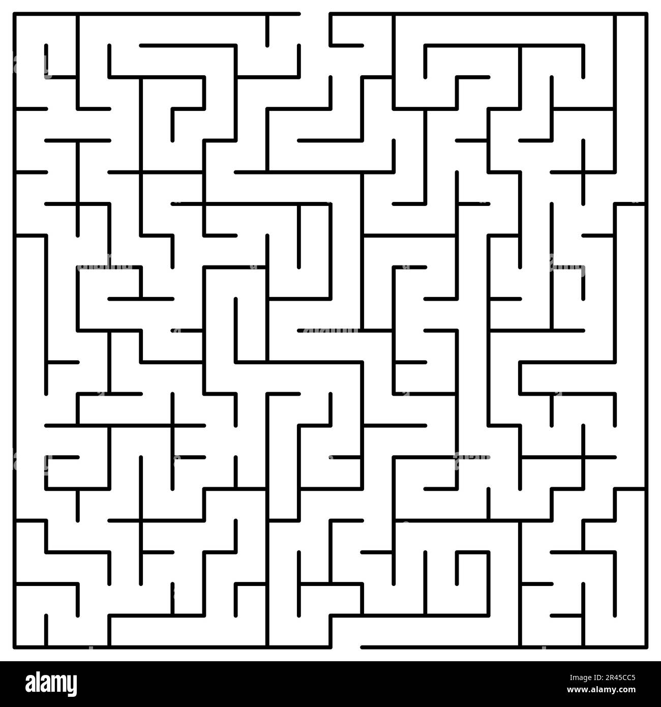 Original Black Labyrinth on White Background Simple Illustration with