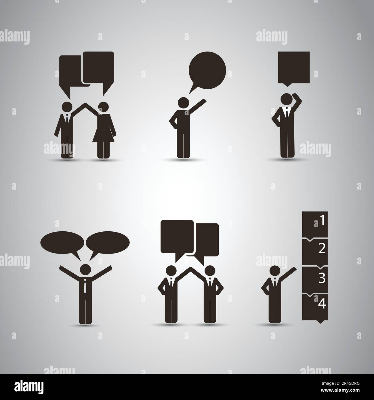 People Icons with Speech Bubbles Stock Vector