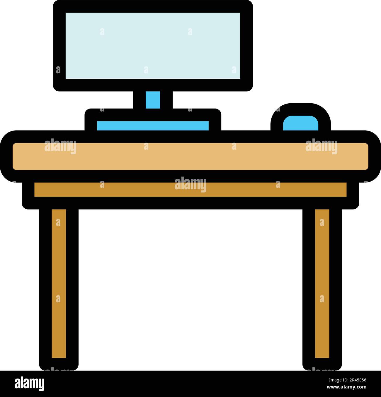 Smart office desktop icon. Outline Smart office desktop vector icon for