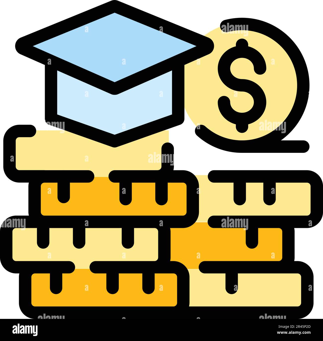 Financial graduation icon. Outline Financial graduation vector icon for ...