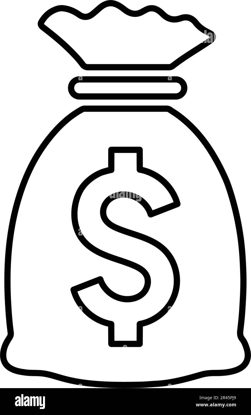 Capital, money, money bag icon . Simple vector illustration for web, print files, graphic or commercial purposes. Stock Vector