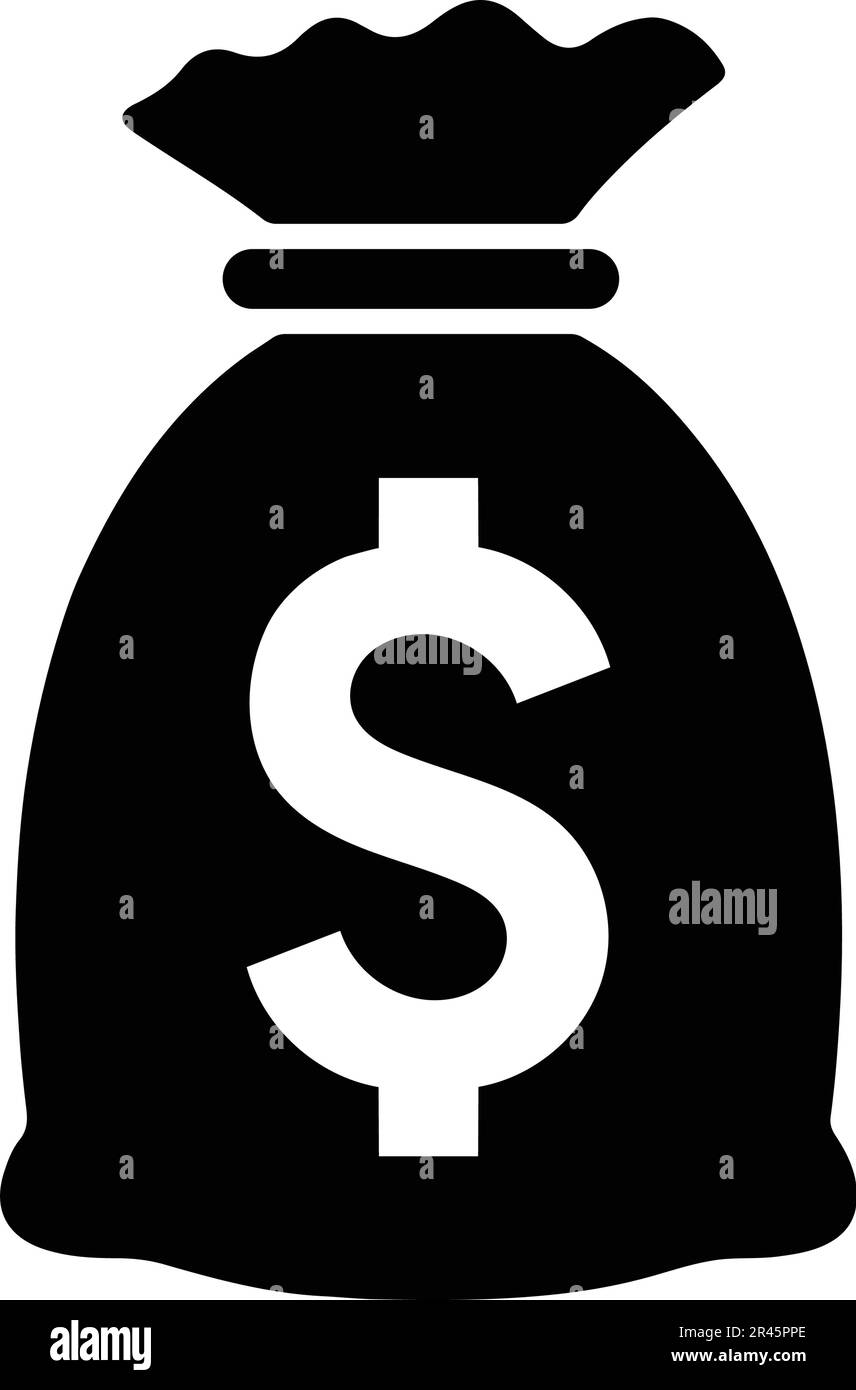 Capital, money, money bag icon . Simple vector illustration for web, print files, graphic or commercial purposes. Stock Vector