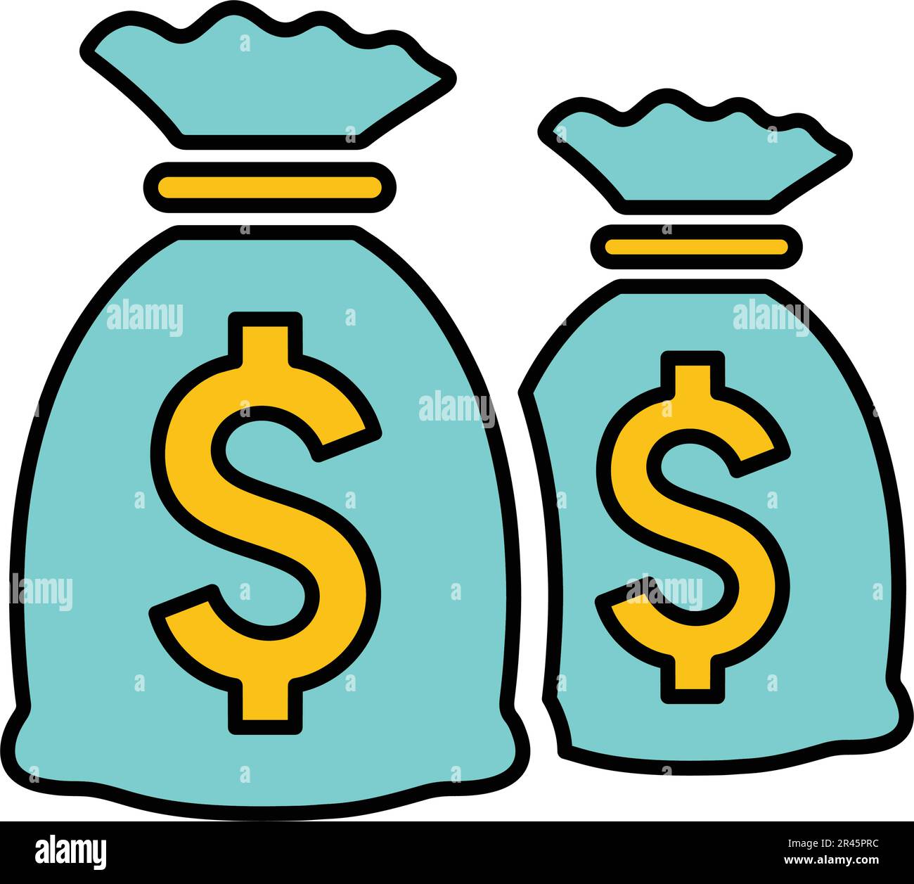 Big capital, money bag icon. Simple vector illustration for web, print files, graphic or commercial purposes. Stock Vector