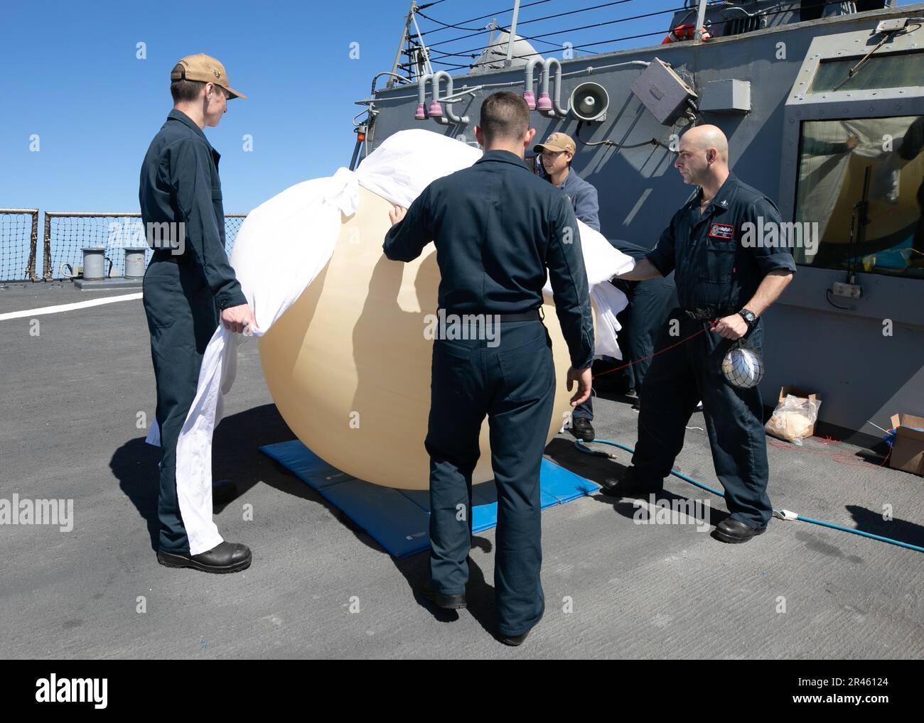 230325NDE4391079 ATLANTIC OCEAN (March 25, 2023) Sailors fill up a