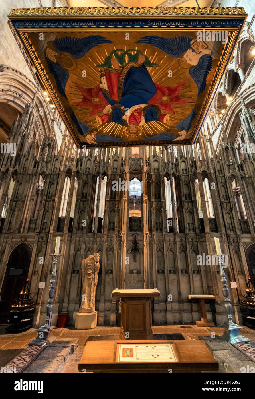 The shrine of St Cuthbert in Durham Cathedral. Durham is a city in