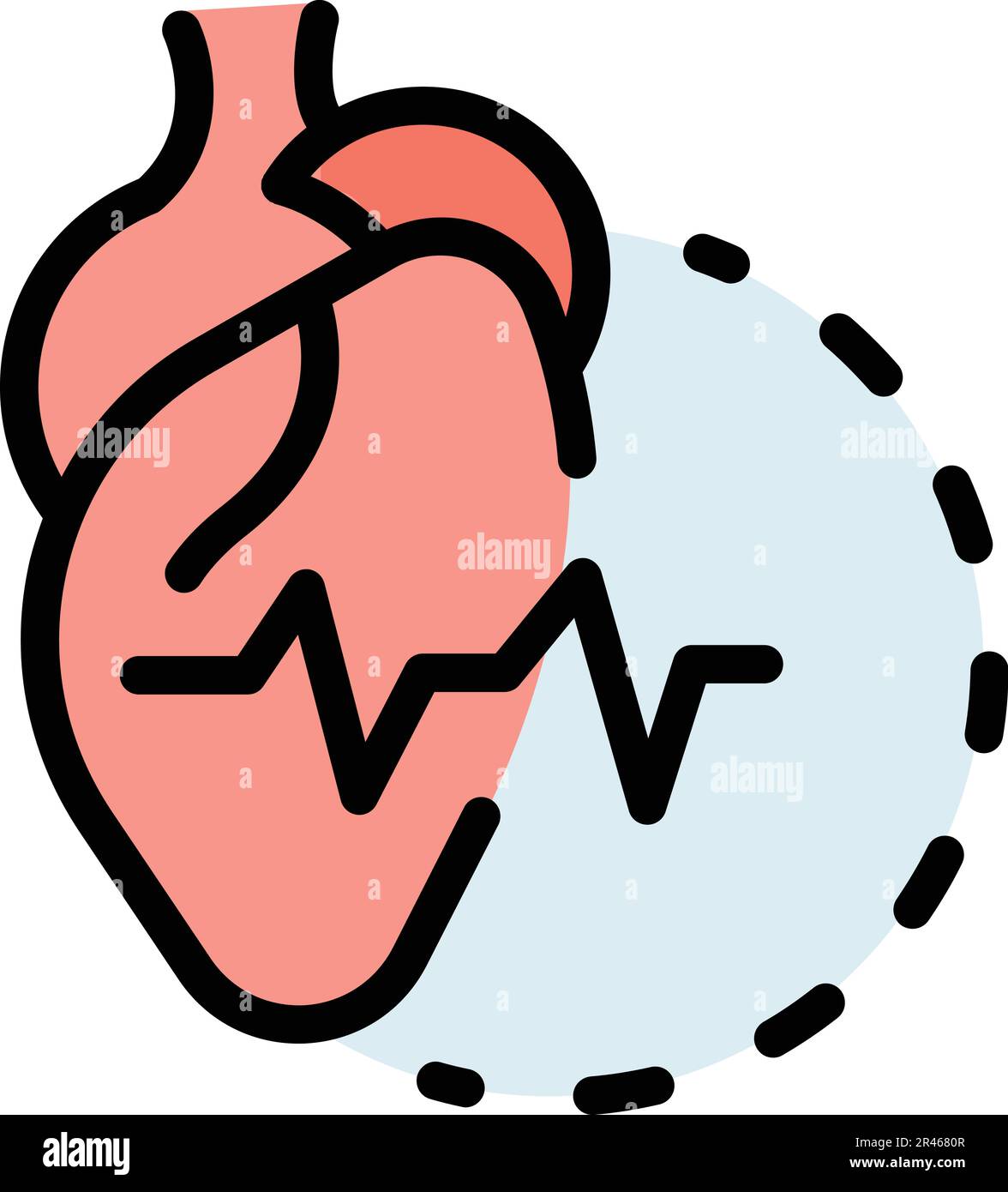 Heart beating icon. Outline Heart beating vector icon for web design