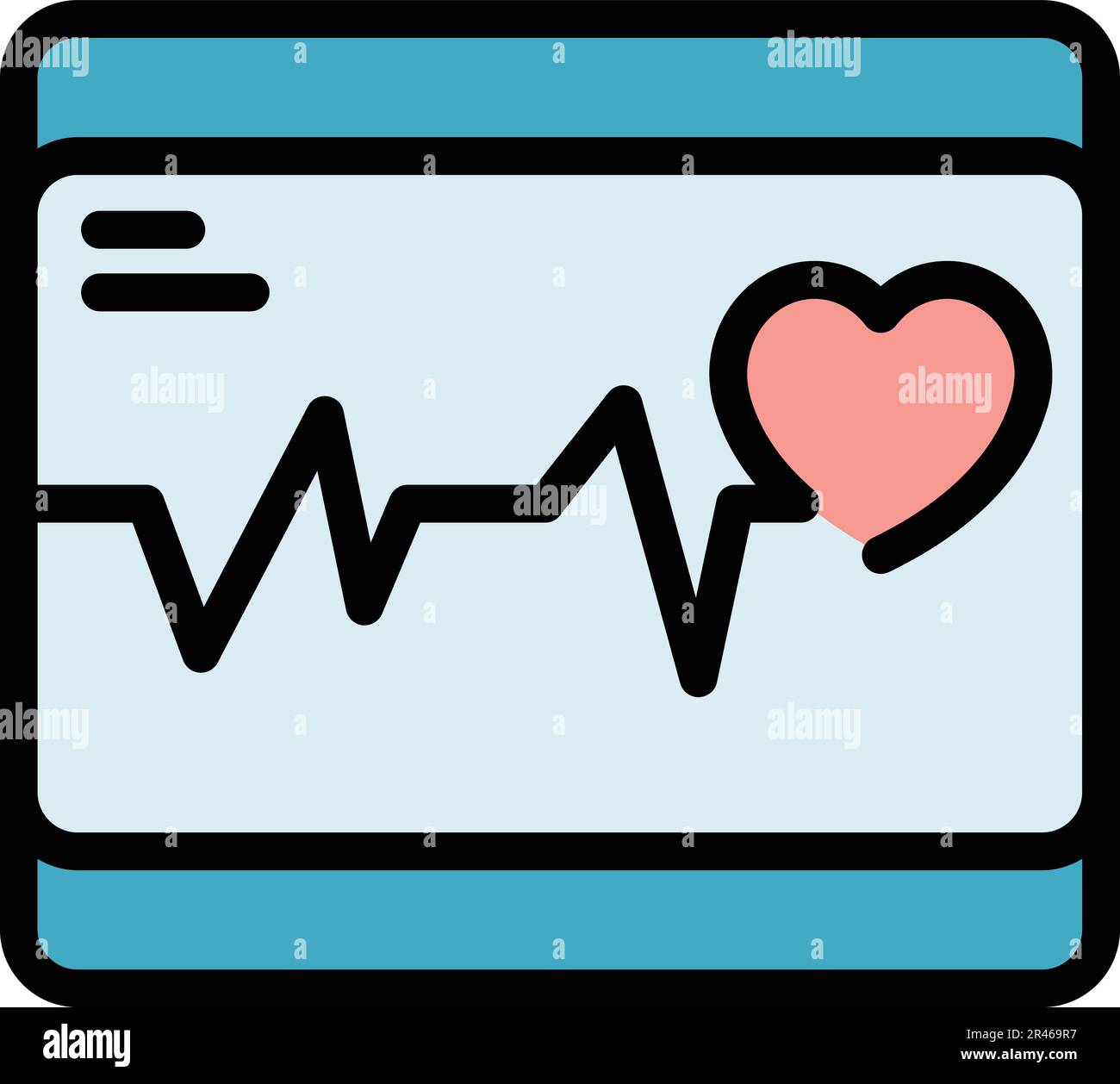 Screen defibrillator icon. Outline Screen defibrillator vector icon for web design isolated on white background color flat Stock Vector