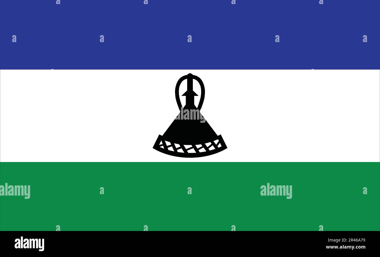 Lesotho Flag Design Stock Vector