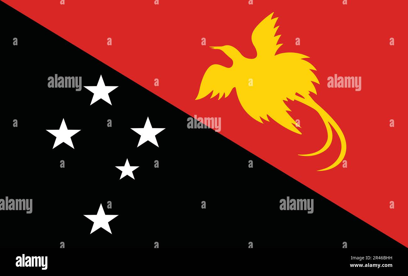 Papua New Guinea Flag Design Stock Vector