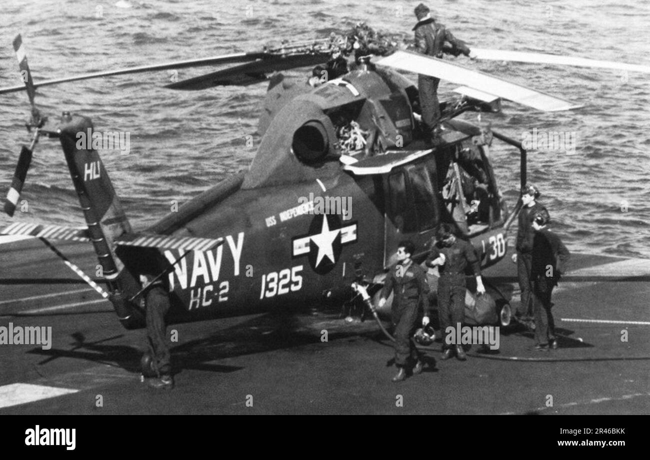 UH-2B of HC-2 on USS Independence (CVA-62) c1968 Stock Photo - Alamy