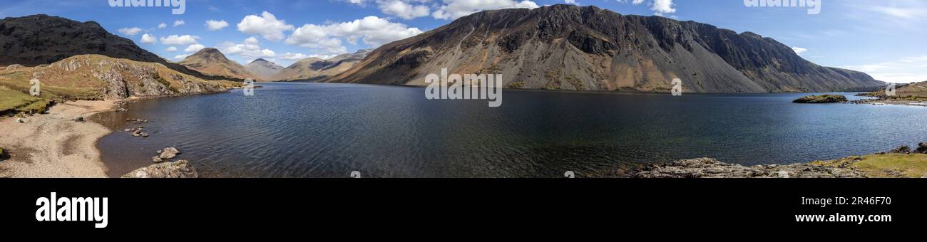 Panoramic view of Wastwater in the Lake District, England Stock Photo