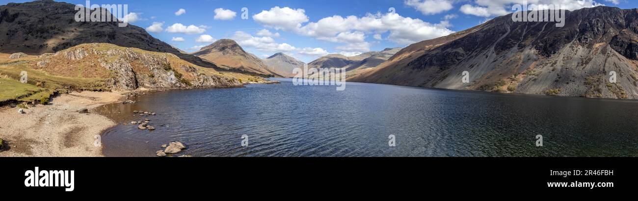 Panoramic view of Wastwater in the Lake District, England Stock Photo