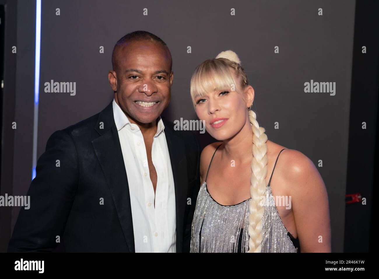 Frederick Anderson and Natasha Bedingfield backstage at Frederick