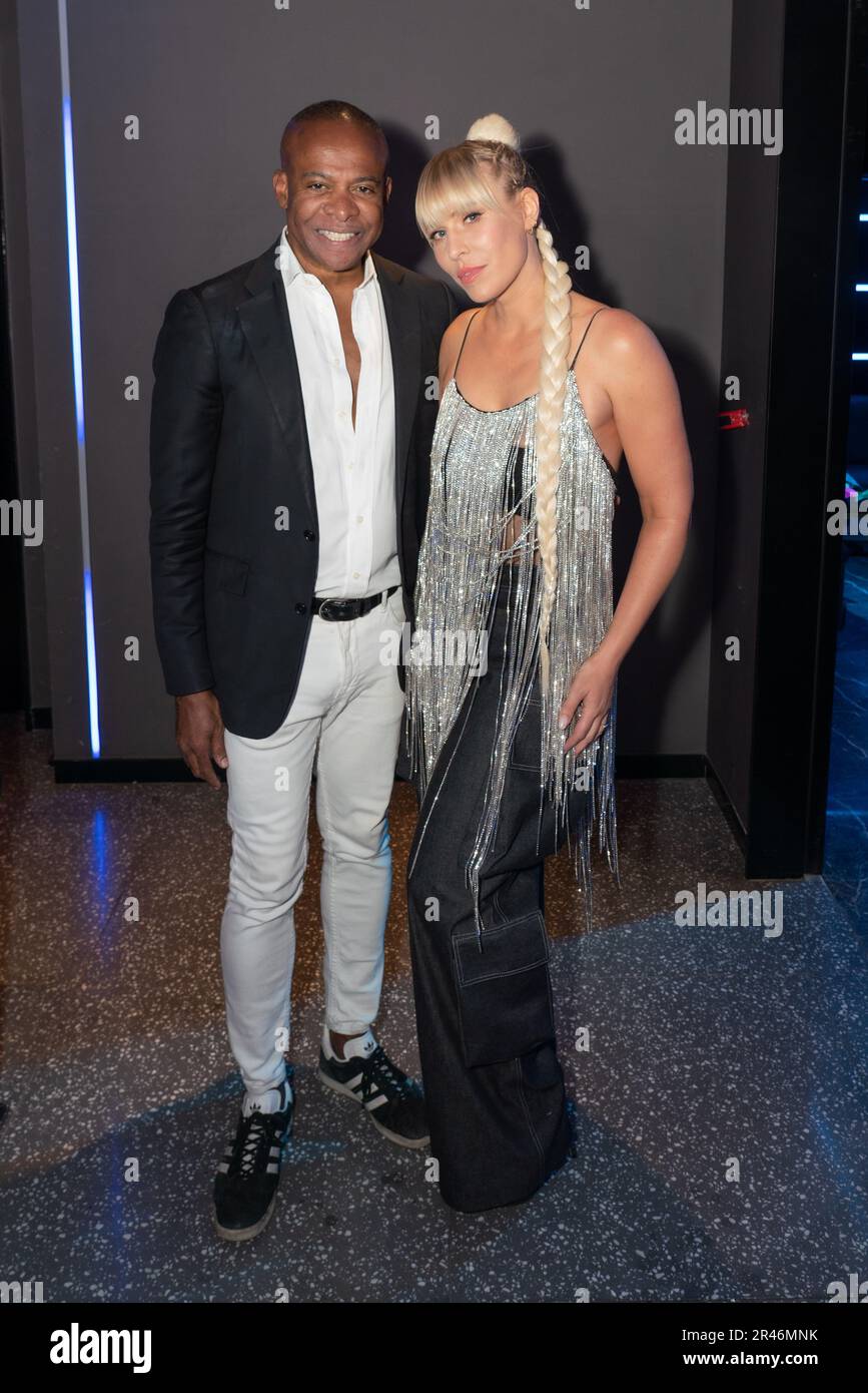 Frederick Anderson and Natasha Bedingfield backstage at Frederick