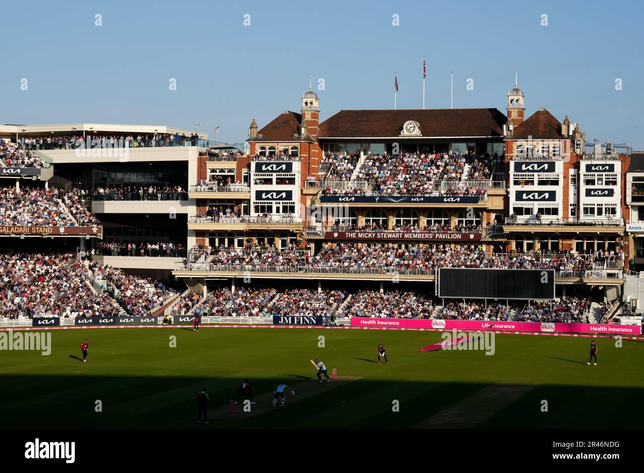 Surrey’s Jamie Smith hits out on his way to a score of 17 during the Vitality Blast T20 match at the Kia Oval, London Picture date: Friday May 26, 2022. Stock Photo