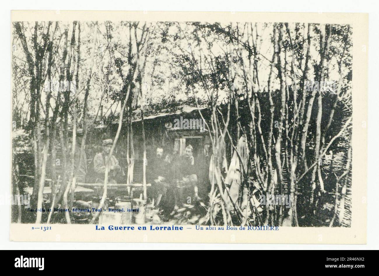 Un abri au Bois de Romière, la Guerre en Lorraine P-FG-CP-00629 Stock Photo