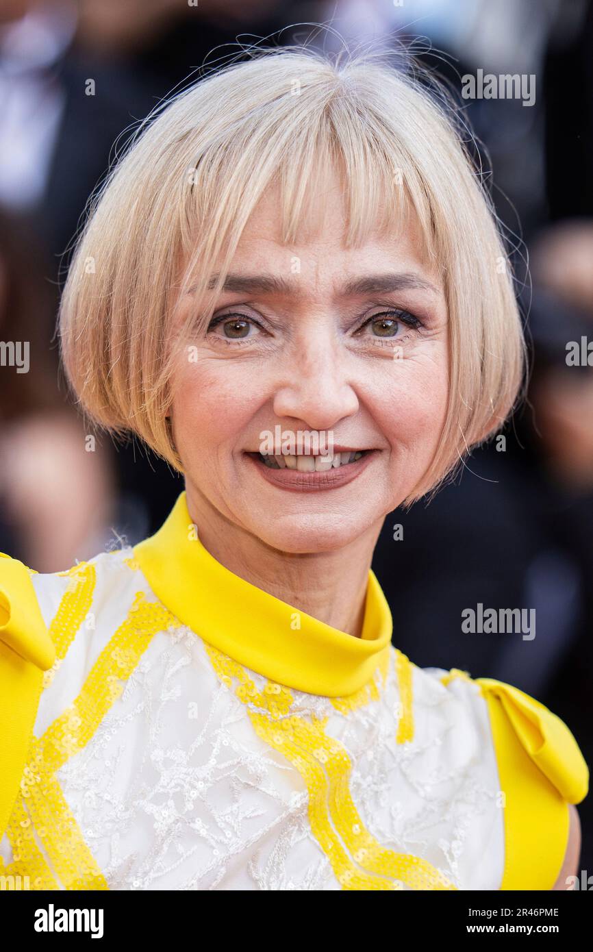 Maria De Medeiros Poses For Upon Arrival At The Premiere Maria De Medeiros Poses For Upon Arrival At The Premiere Of The Film The Old Oak At The 76th Film Festival Cannes Southern France Friday May 26 2023 Photo By Vianney Le 2R46PME 