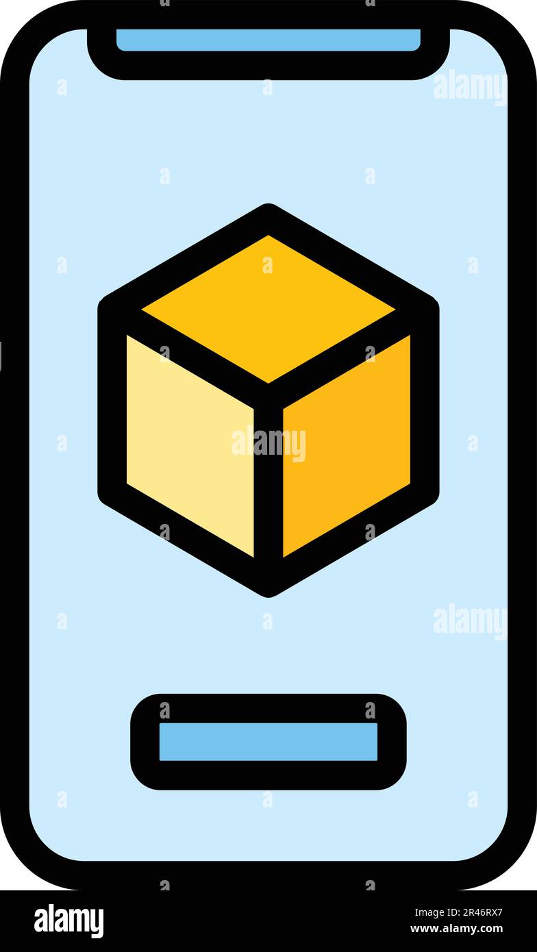 Square vr icon. Outline Square vr vector icon for web design isolated ...