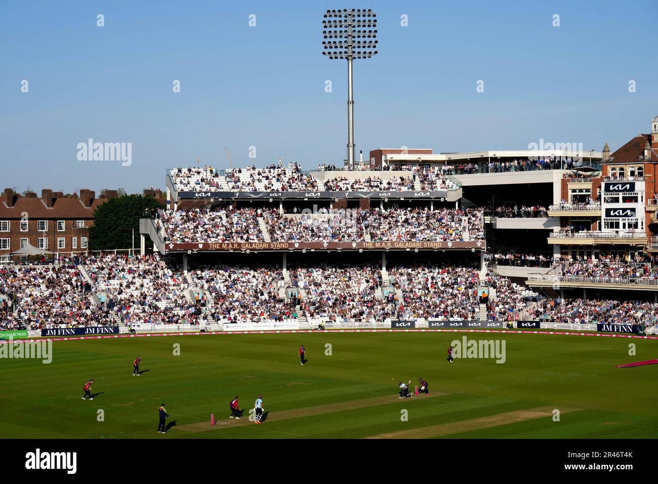 Surrey’s Will Jacks hits out on his way to a score of 17 during the Vitality Blast T20 match at the Kia Oval, London Picture date: Friday May 26, 2022. Stock Photo