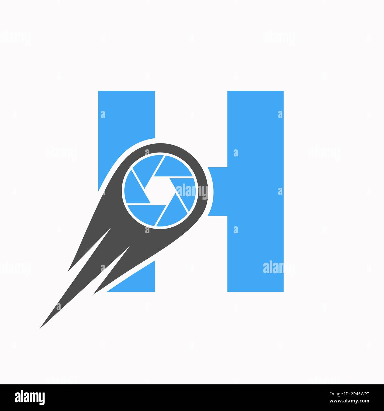 Initial Letter H Photography Logo Camera Lens Concept. Photography