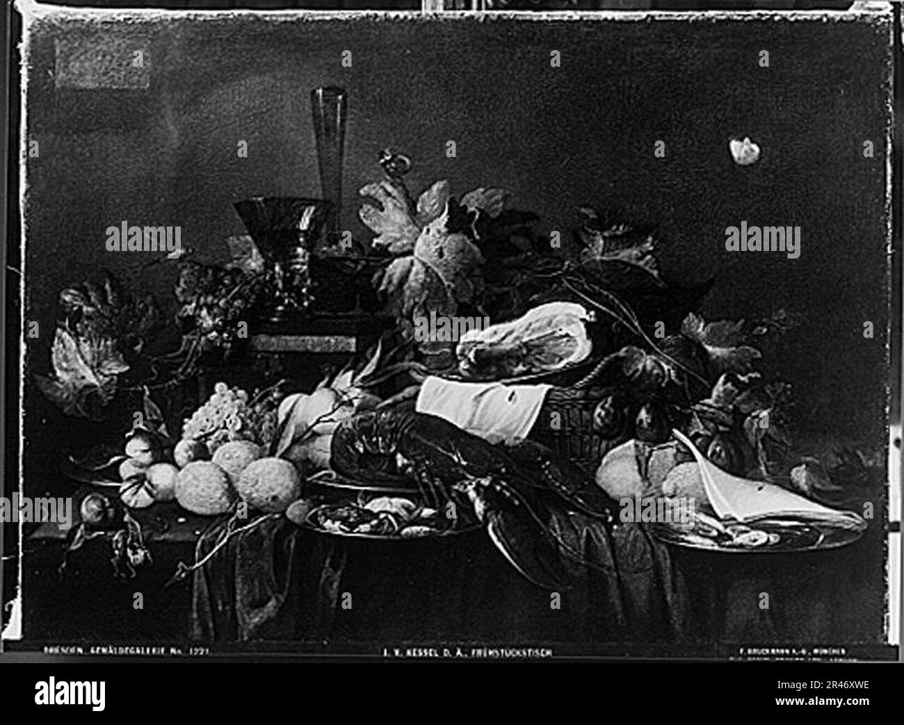 Una mesa con comida Jan van Kessel el Viejo Stock Photo Alamy