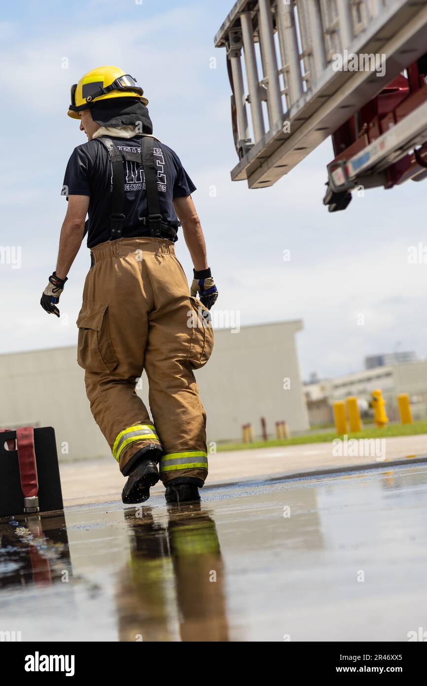 Michael madsen a fire captain with camp kinser fire station marine