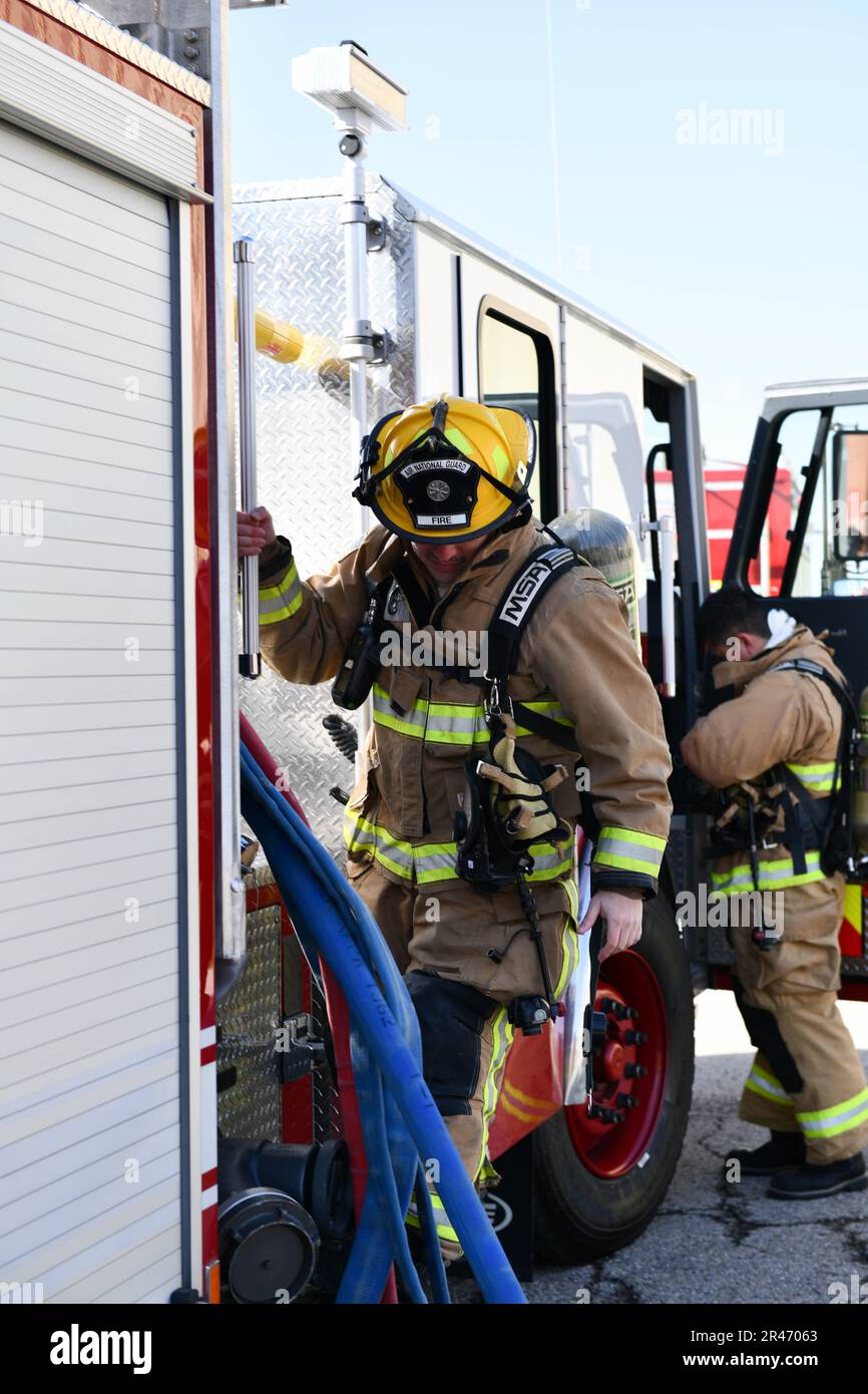 Firefighters assigned to the 178th Civil Engineering Squadron ...