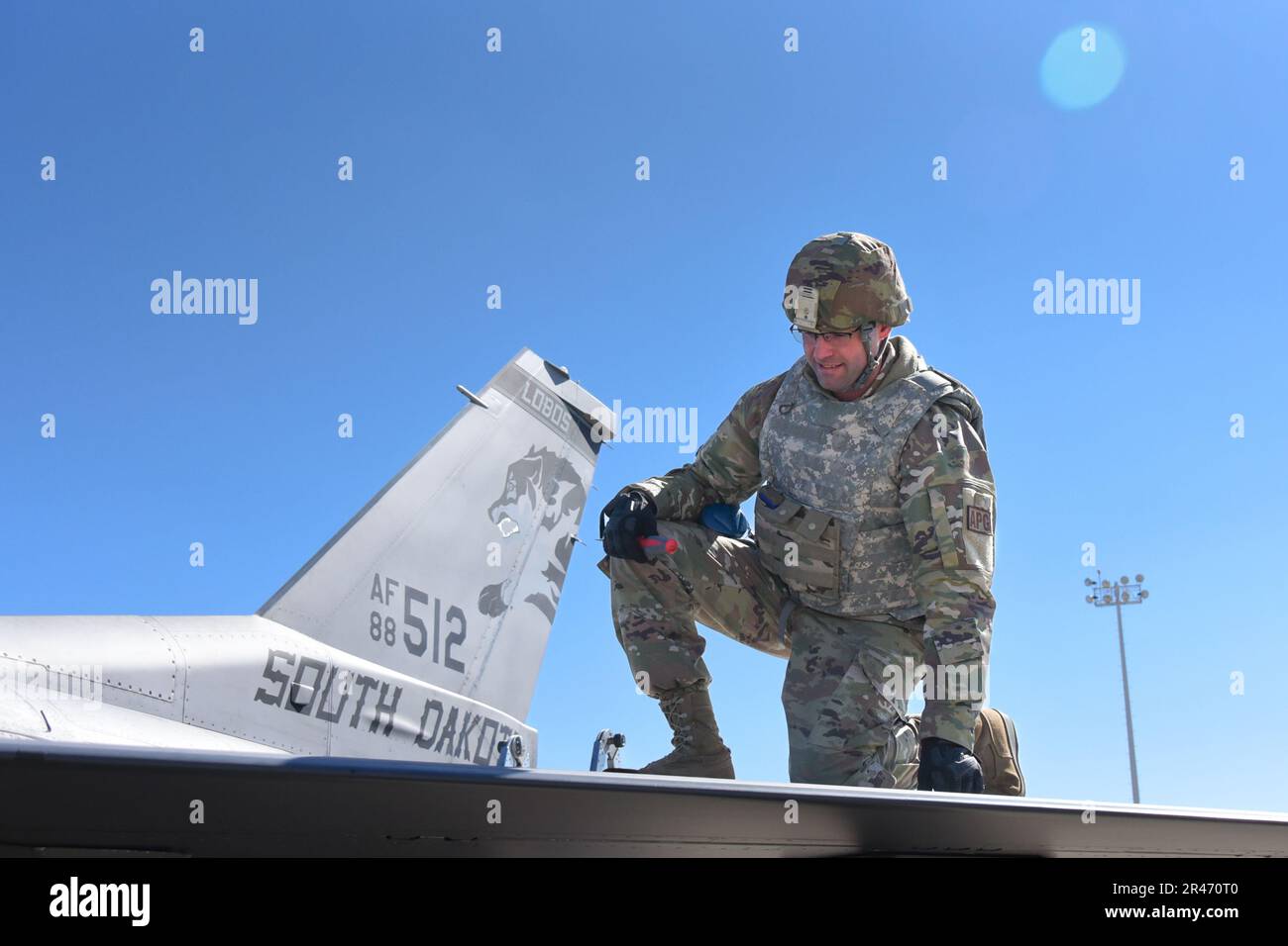 U.S. Air National Guard Master Sgt. Mike Fitzgerald, crew chief, 114th