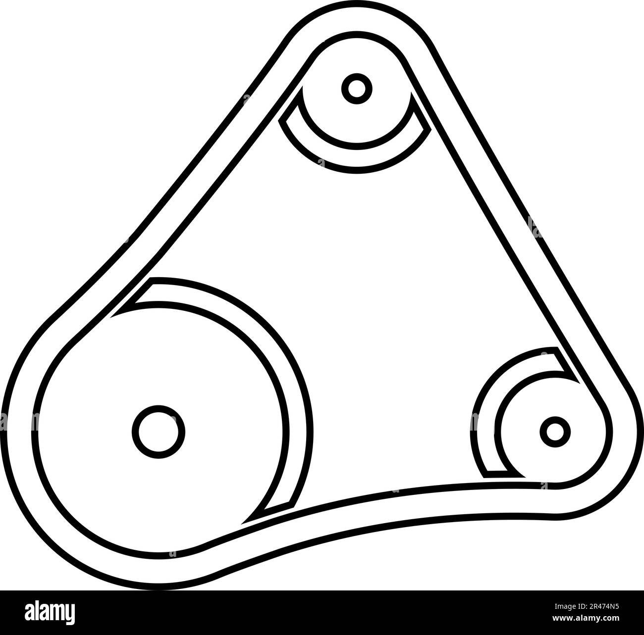 Belt transmission mechanism with three pulleys drive part automobile